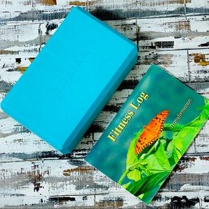 GAIAM yoga block And FITNESS LOG workout bundle exercise running walking yoga